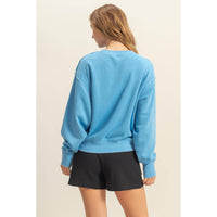 Rest Day Seam Detail Sweatshirt - Washed Blue