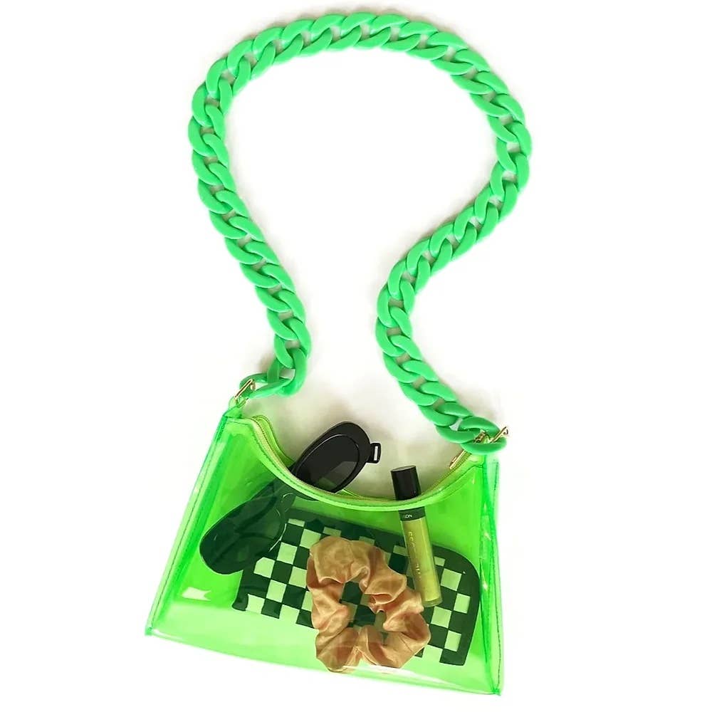 Neon Green Clear Stadium Bag