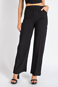 Linen Blend Cargo Pant- Relaxed Fit