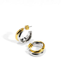 Two Tone Entwined Hoop Earring