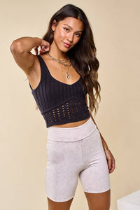 TAYLOR LOOSE KNIT SLEEVELESS SWEATER TOP