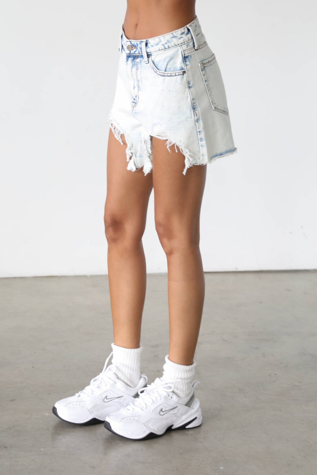 Real and Raw Hem High Rise Ultra Distressed Denim Shorts