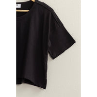 COOL RAW EDGE CUT CROPPED T SHIRT