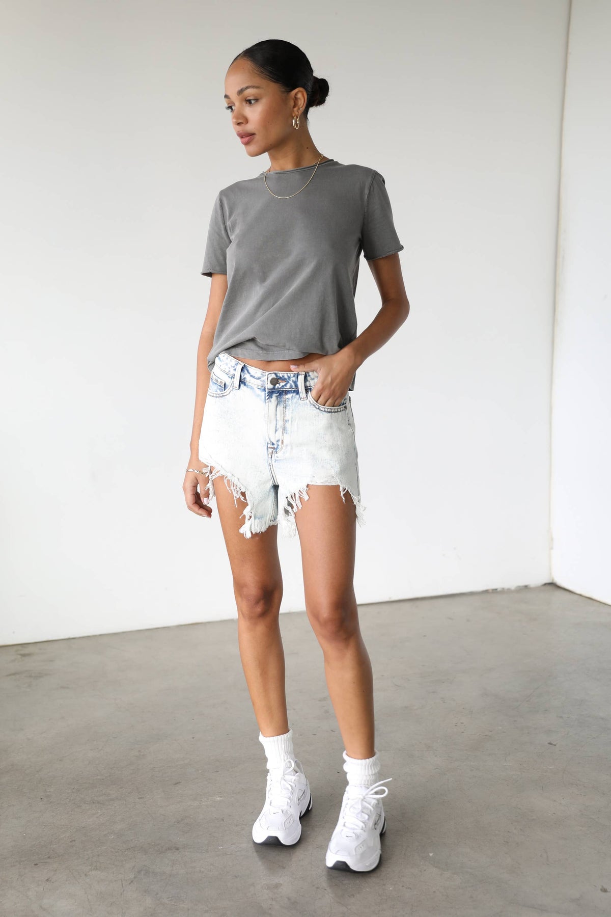 Real and Raw Hem High Rise Ultra Distressed Denim Shorts