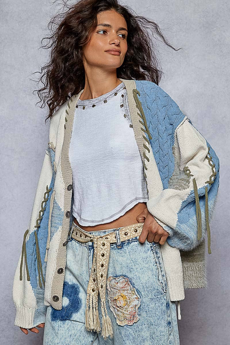 Boho edge studded tassel waist BELT163