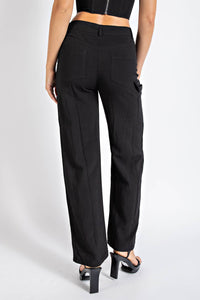 Linen Blend Cargo Pant- Relaxed Fit