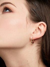 Flower Huggies - Silver Tone Earrings