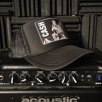 Johnny Cash Middle Finger Trucker Hat - Black