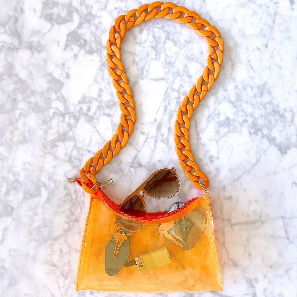 Clear Orange Stadium Bag