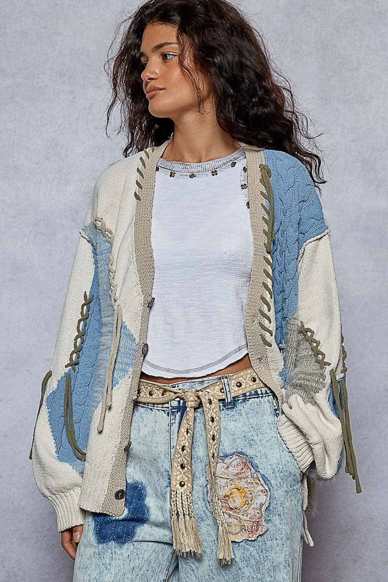 Boho edge studded tassel waist BELT163