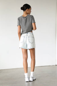 Real and Raw Hem High Rise Ultra Distressed Denim Shorts