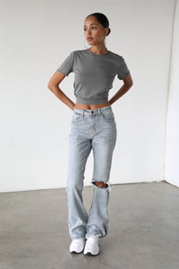 Barely Flare High Rise  Denim Jeans