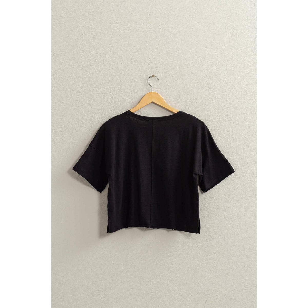 COOL RAW EDGE CUT CROPPED T SHIRT