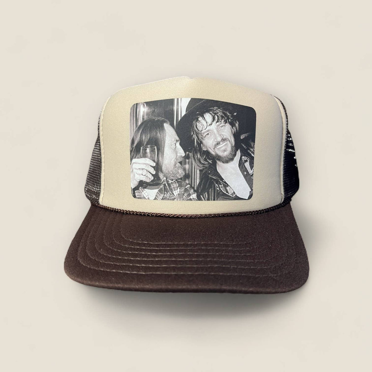 Waylon and Willie Trucker Hat | Khaki/Brown