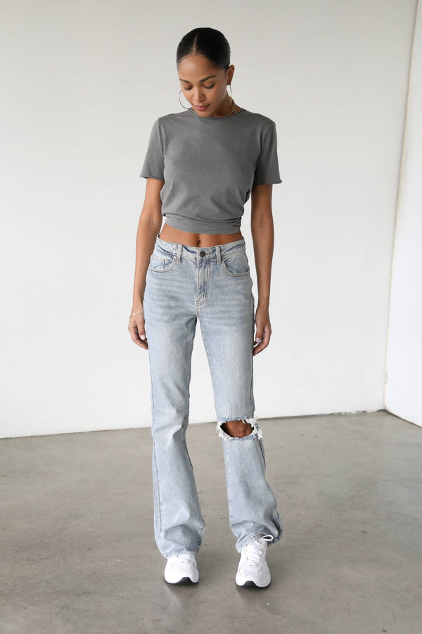 Barely Flare High Rise  Denim Jeans