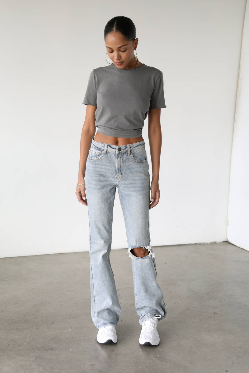 Barely Flare High Rise  Denim Jeans