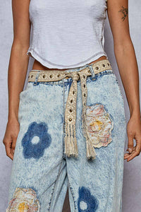 Boho edge studded tassel waist BELT163