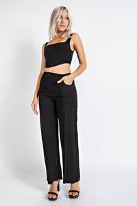 Linen Blend Cargo Pant- Relaxed Fit