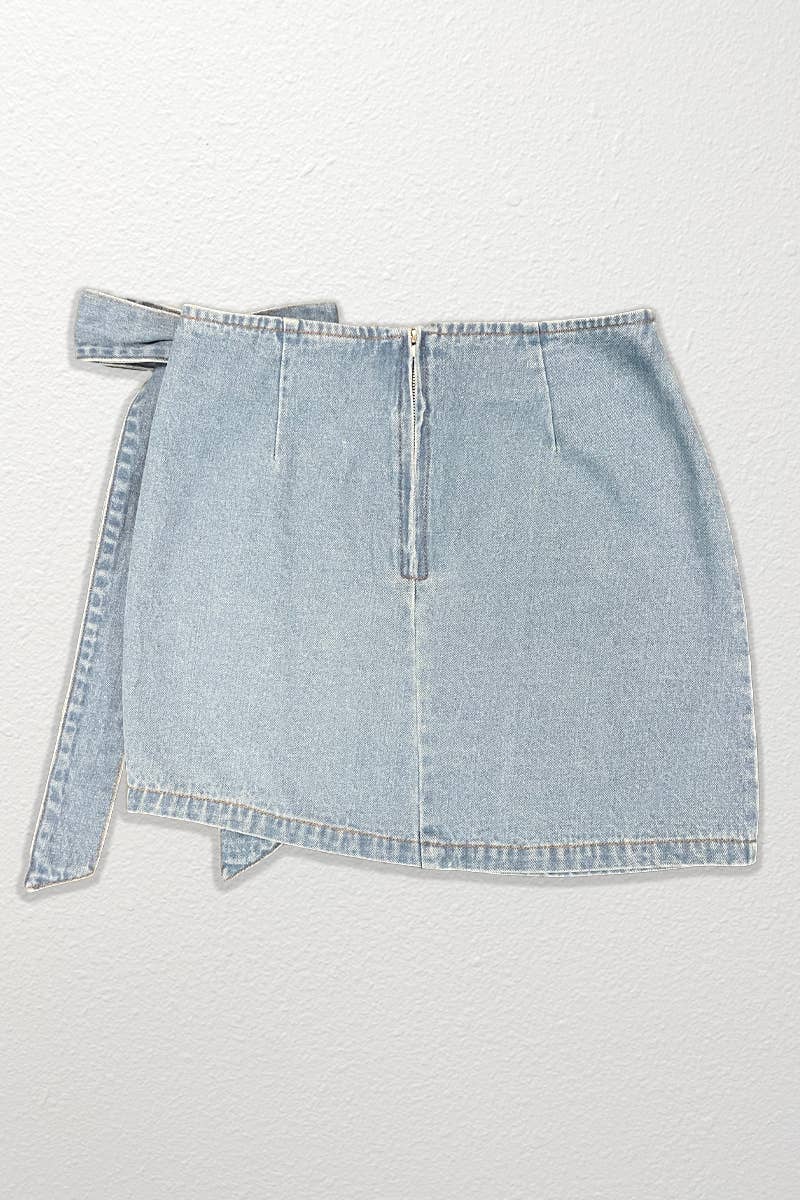 Dylan Denim Bow Mini Skirt