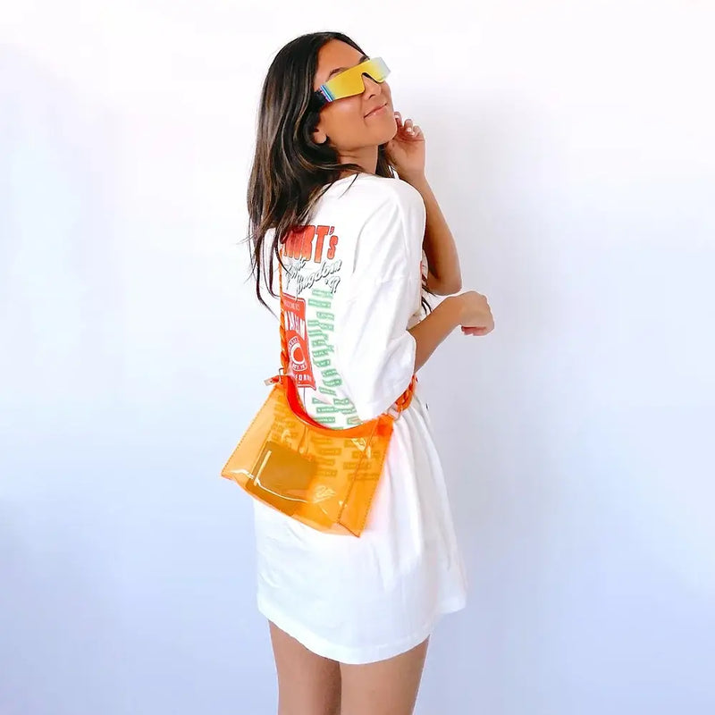 Clear Orange Stadium Bag