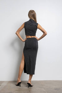 Glitz Rhinestone Crop Top and Skirt Set