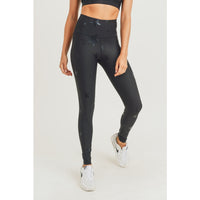 Star Foil High-Waisted Leggings - Black