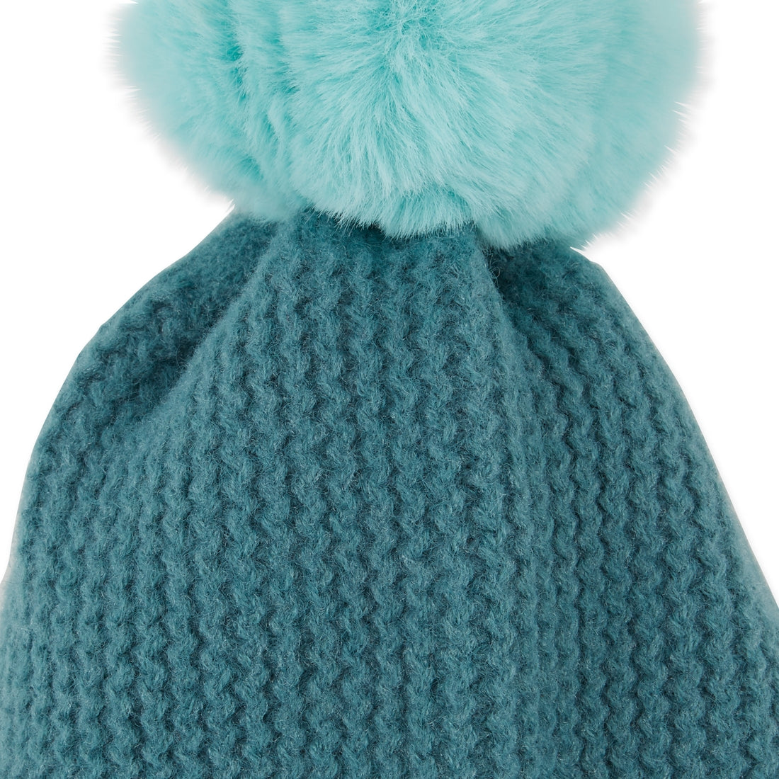 Plush Knit Pom Pom Beanie - Teal