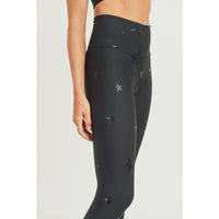 Star Foil High-Waisted Leggings - Black