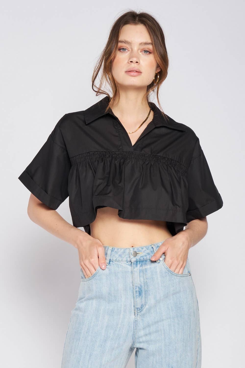 Emory Collared Crop - Black