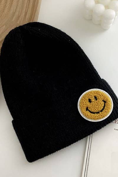 Smiley Face Patch Beanie