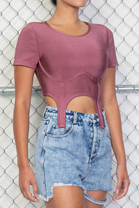 Mauve On Crop Top