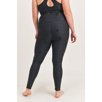 Star Foil High-Waisted Leggings- Black - Curvy