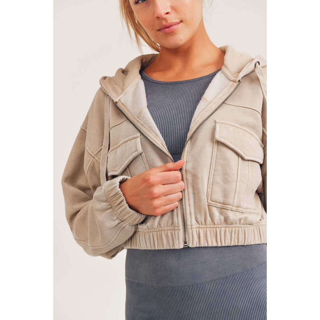 Burnout Wash Utility Cropped Jacket