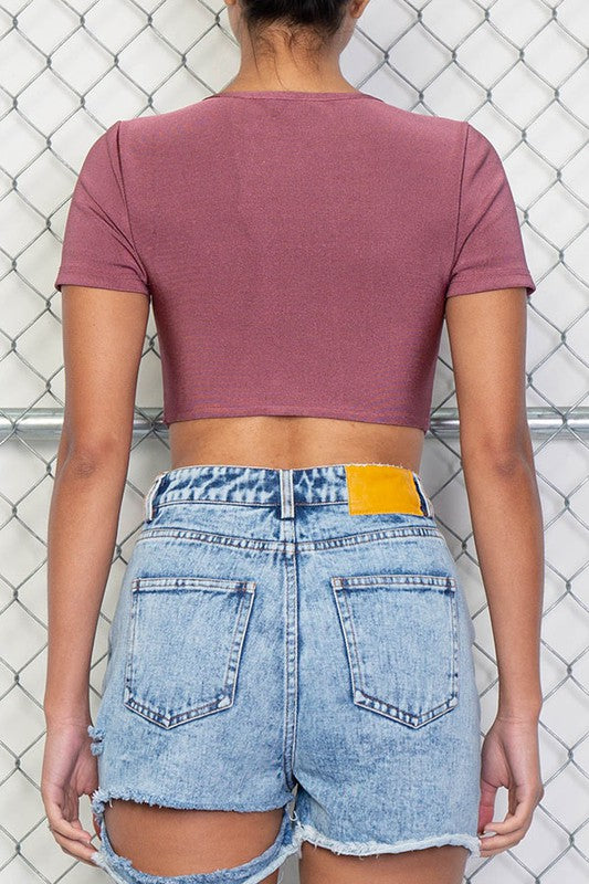 Mauve On Crop Top
