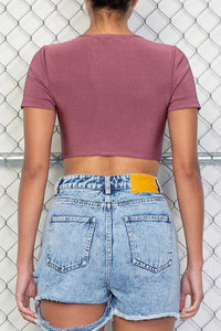Mauve On Crop Top