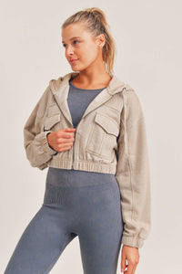 Burnout Wash Utility Cropped Jacket