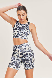 Inkblot Kaleidoscope Print Sports Bra