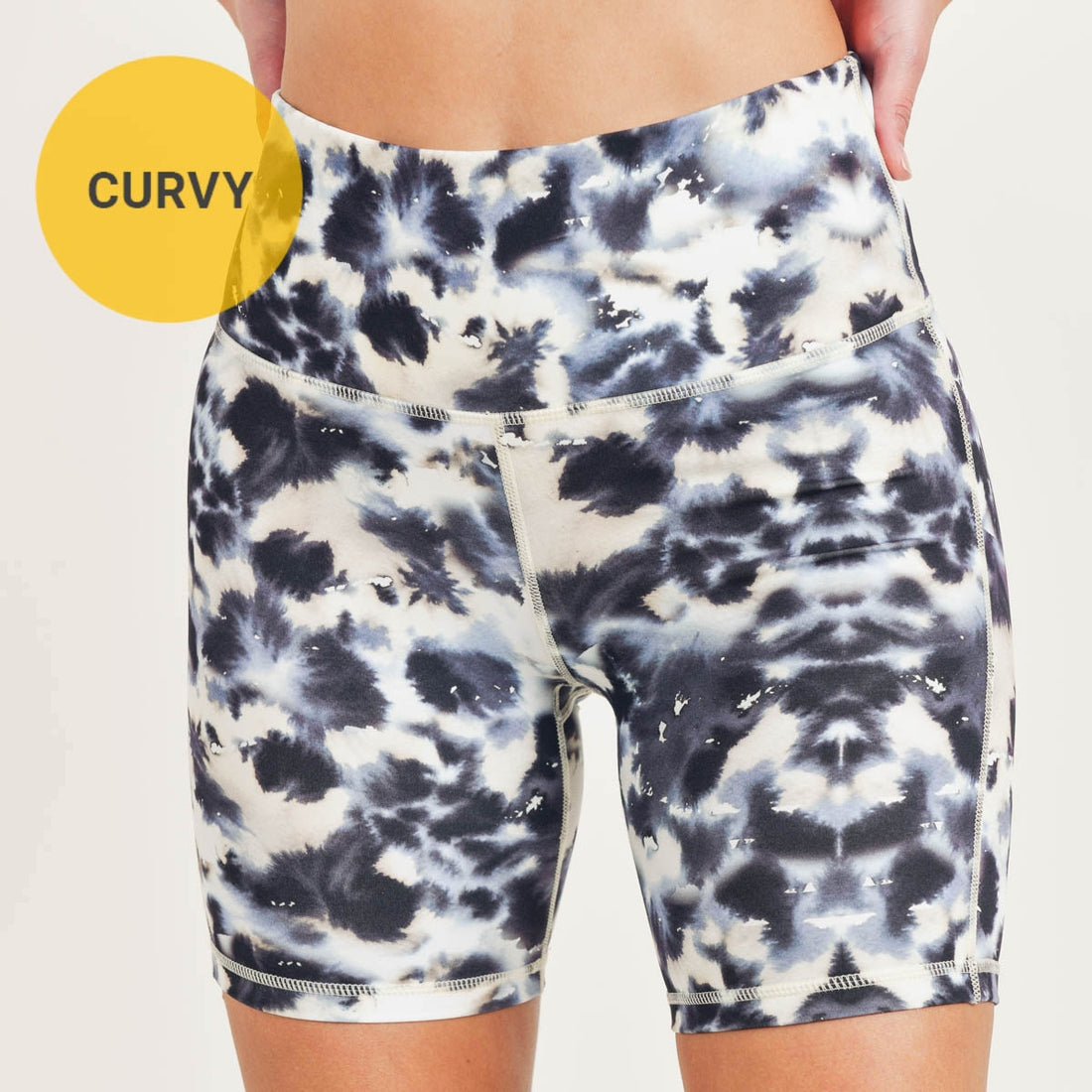 Inkblot Kaleidoscope High-waist Shorts - Curvy